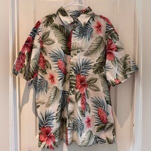 Avanti Hawaii Men’s BOTANICAL ISLE Button-Down Cotton Short Sleeve Shirt - 2XL